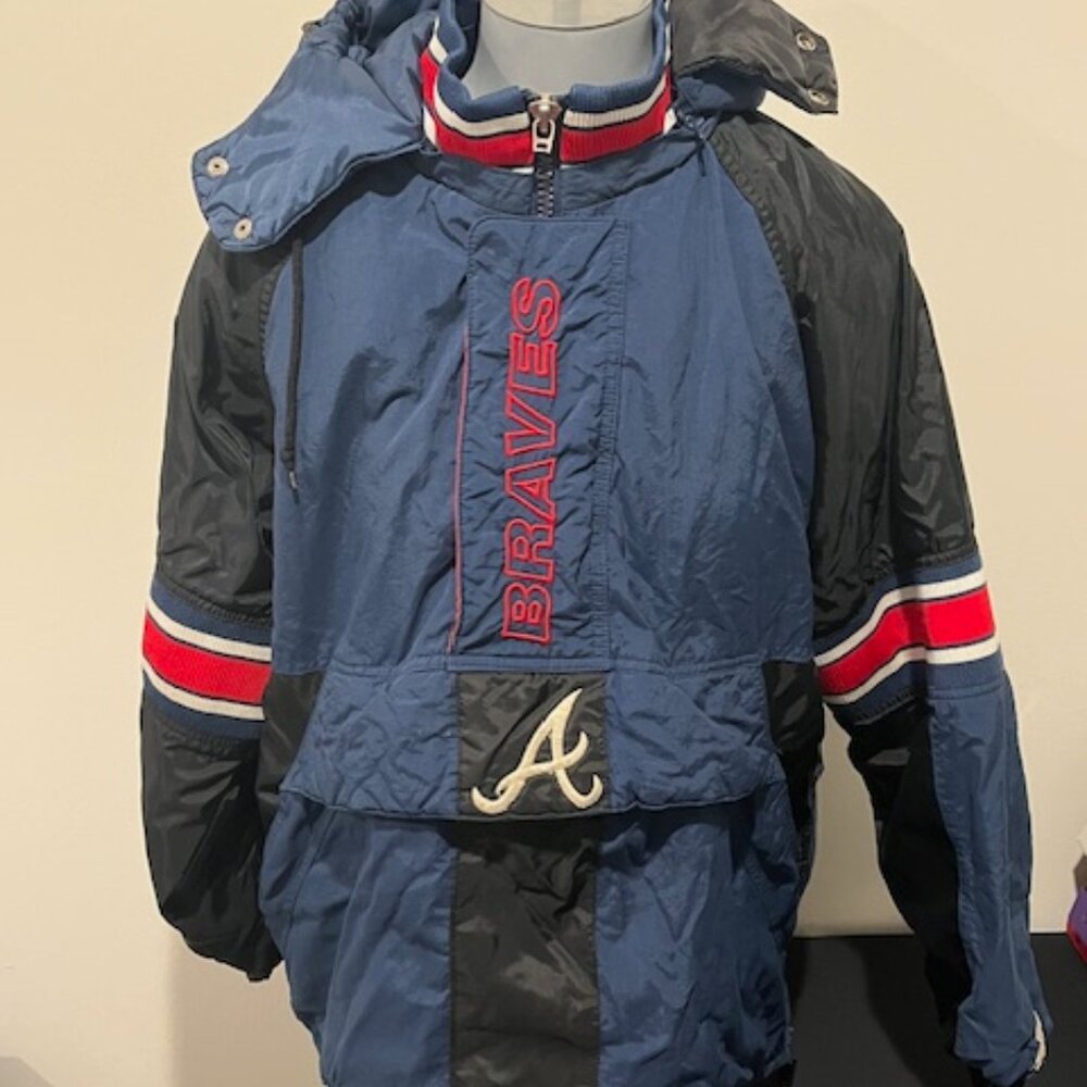 Vintage Atlanta Braves Starter Pullover Jacket Size Medium